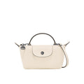 Mini Leder Longchamp Tasche - Weiß