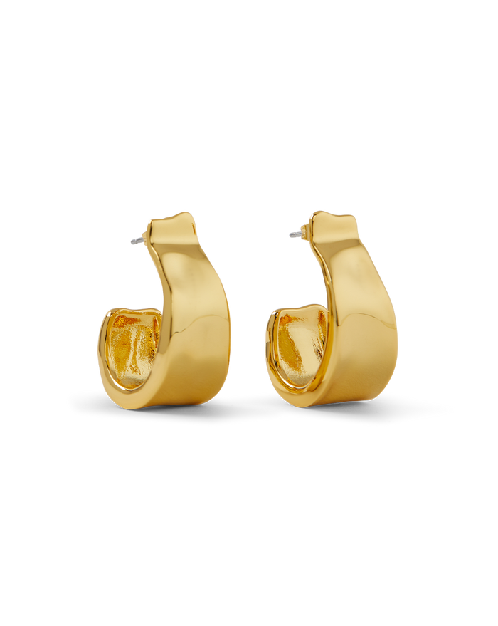 Veronica Beard Molten Gold Ribbon Hoop Gold