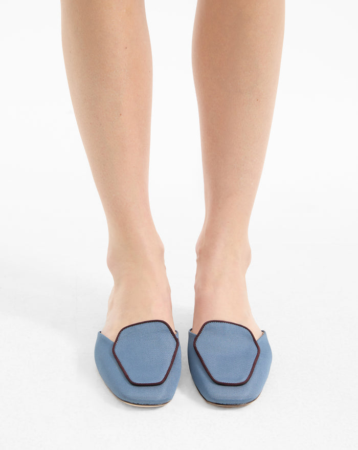 Veronica Beard Moritz Loafer Mule - Blue Lake/Raisin