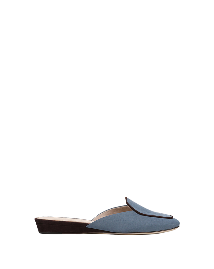 Veronica Beard Moritz Loafer Mule - Blue Lake/Raisin