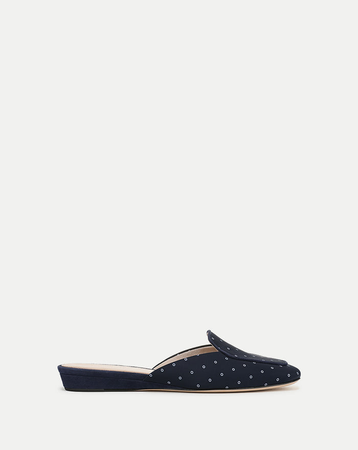 Veronica Beard Moritz Printed Loafer Mule - Navy