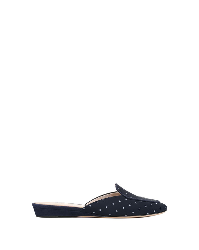Veronica Beard Moritz Printed Loafer Mule - Navy