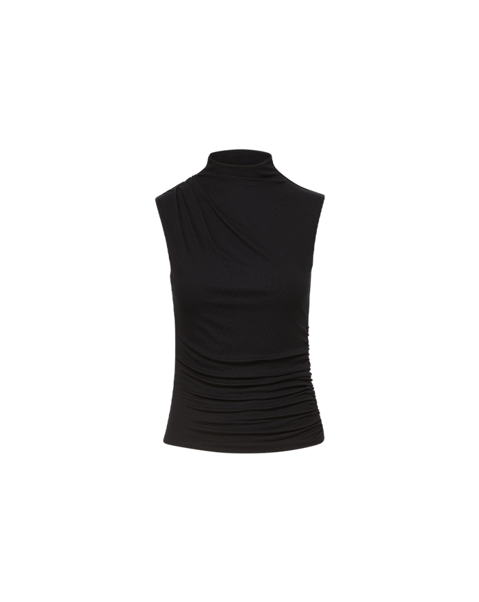 Veronica Beard Mylie Mock-Neck Tank Top - Black