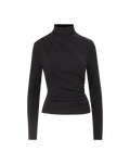 Veronica Beard Mylie Mock-Neck Top - Black