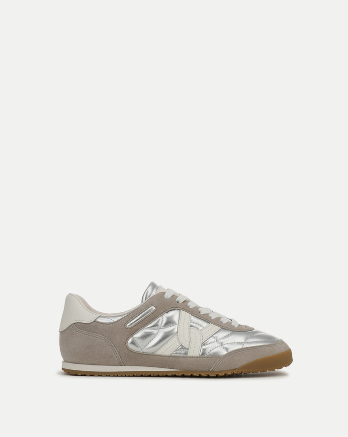 Veronica Beard Natalia Suede Sneaker - Silver/Grey