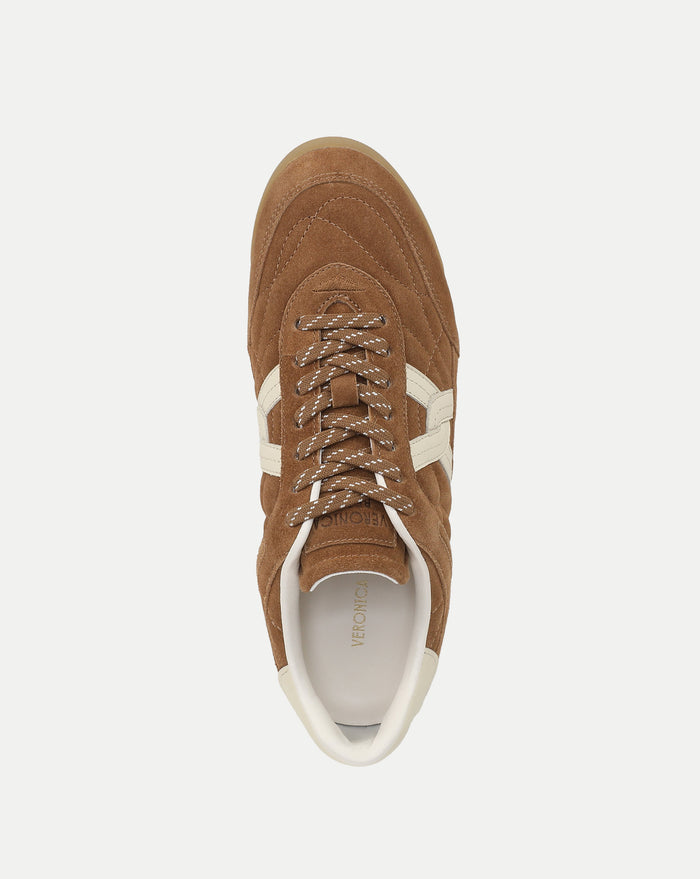 Veronica Beard Brown suede sneakers with white stripes