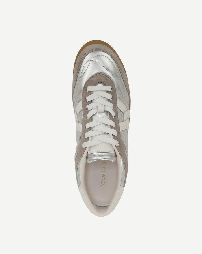 Veronica Beard Natalia Suede Sneaker - Silver/Grey