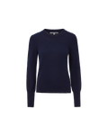 Veronica Beard Nelia Cashmere Pullover | Button Accent - Navy