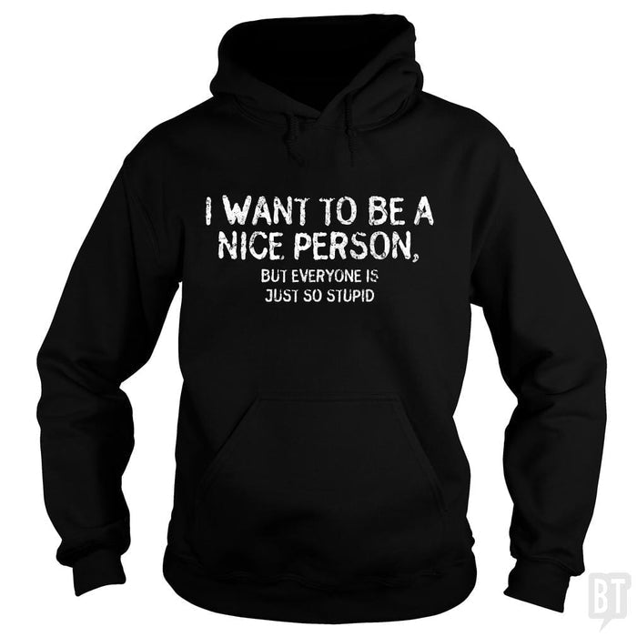 SunFrog-Busted Funky Hippo Hoodie / Black / S Nice Person