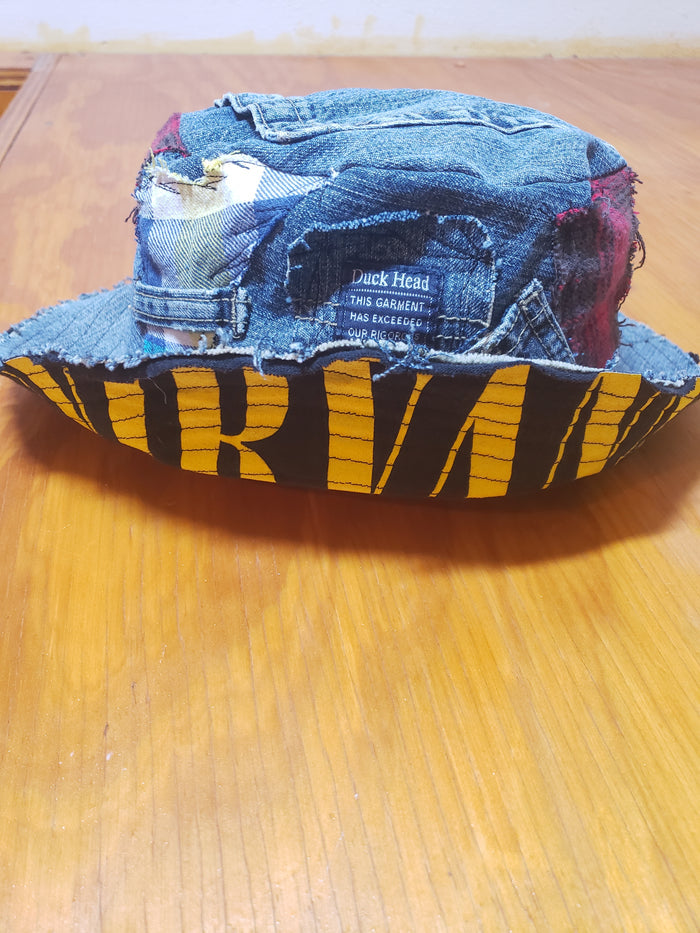 Nirvana Reversible Denim Bucket Hat | Custom Handcrafted