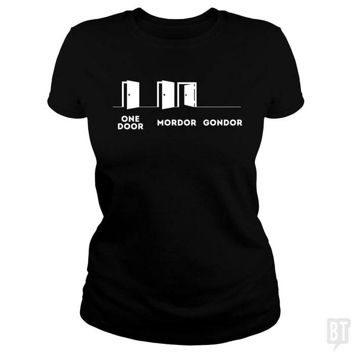 SunFrog-Busted Funky Hippo Classic Ladies Tee / Black / S One Door, Mordor, Gondor