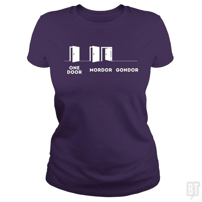 SunFrog-Busted Funky Hippo Classic Ladies Tee / Purple / S One Door, Mordor, Gondor