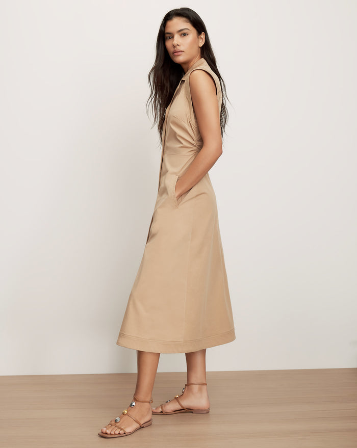 Veronica Beard Orla Midi Shirtdress - Khaki