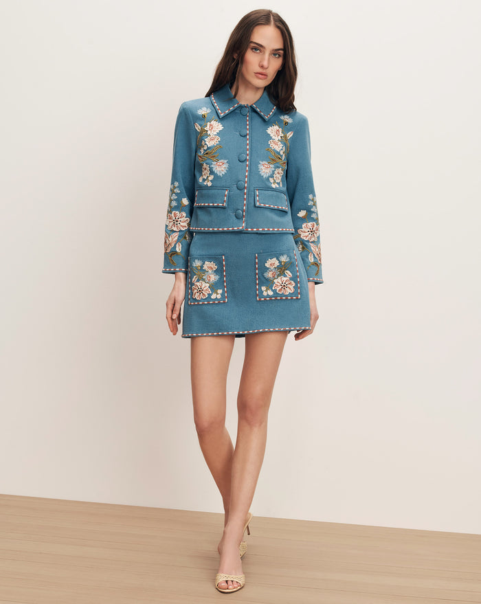 Veronica Beard Pallas Skirt - Sea Glare