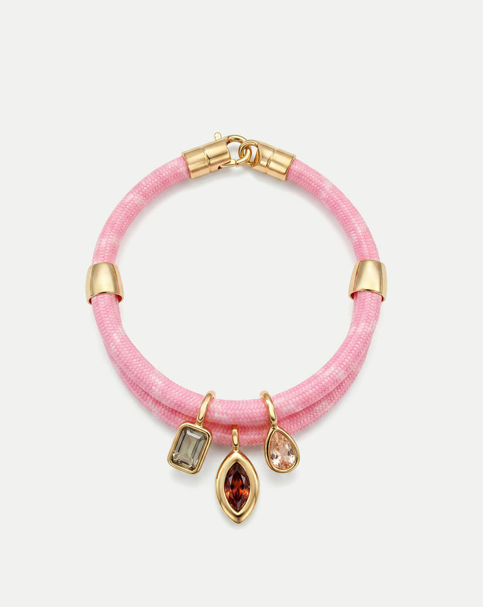 Veronica Beard Paracord Charm Bracelet - Pink