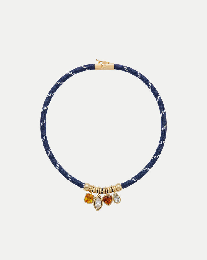 Veronica Beard Paracord Charm Necklace - Navy