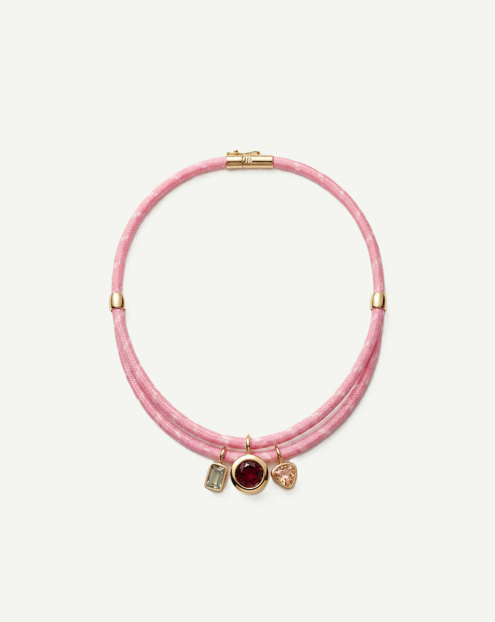 Veronica Beard Paracord Charm Necklace - Pink