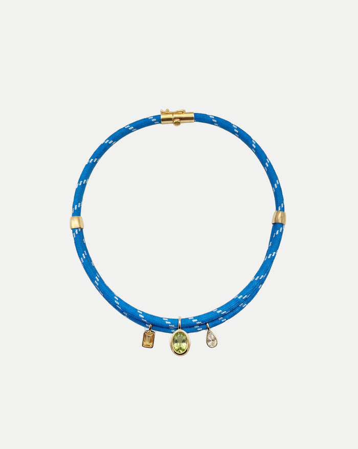 Veronica Beard Paracord Charm Necklace - Light Blue