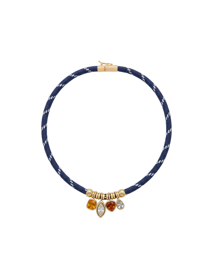 Veronica Beard Paracord Charm Necklace - Navy
