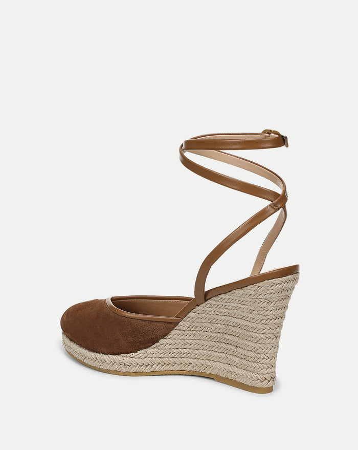 Veronica Beard Pasina Suede Espadrille - Chestnut