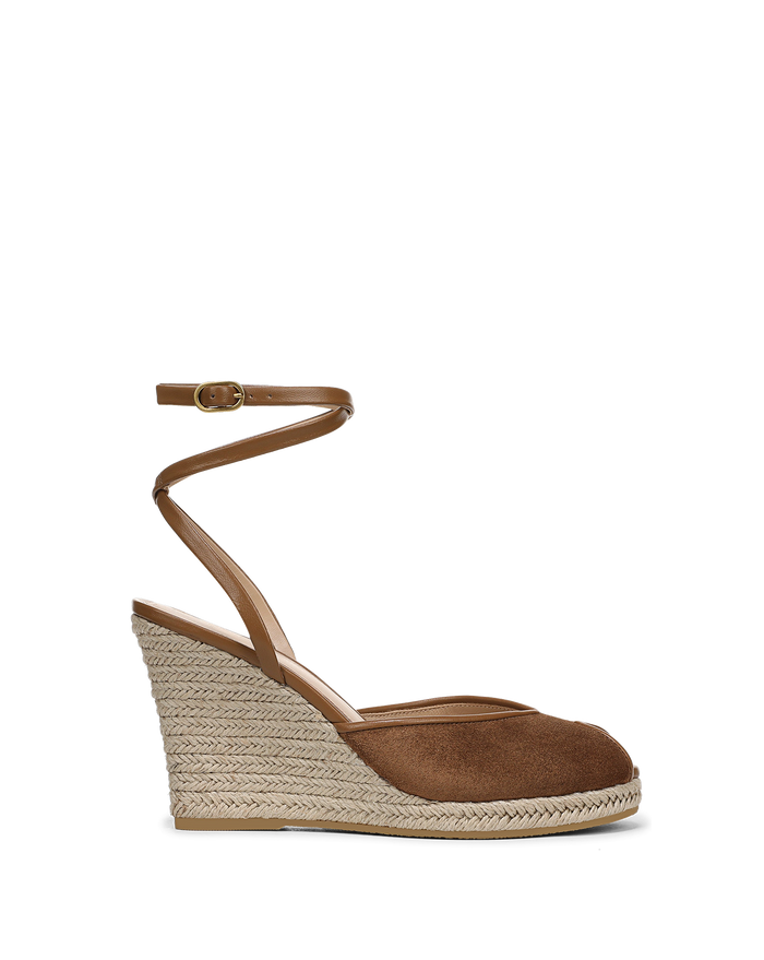 Veronica Beard Pasina Suede Espadrille - Chestnut
