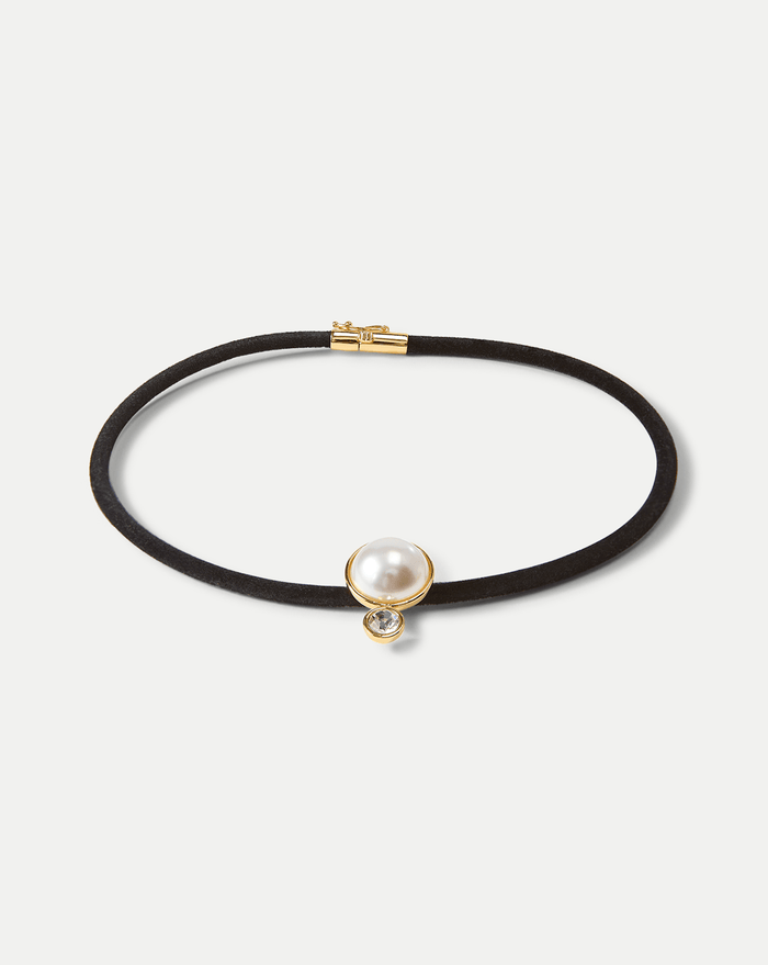 Veronica Beard Pearl Pendant Cord Necklace