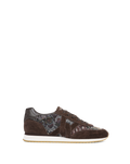 Veronica Beard Brown suede and patterned textile sneakers