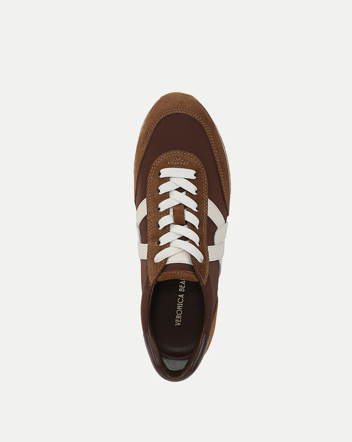 Veronica Beard Penrose Sneaker - Chocolate/Hazelwood/Raisin