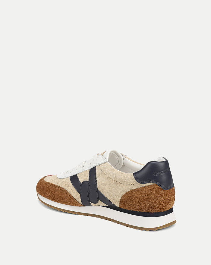 Veronica Beard Beige and brown suede and leather sneakers.