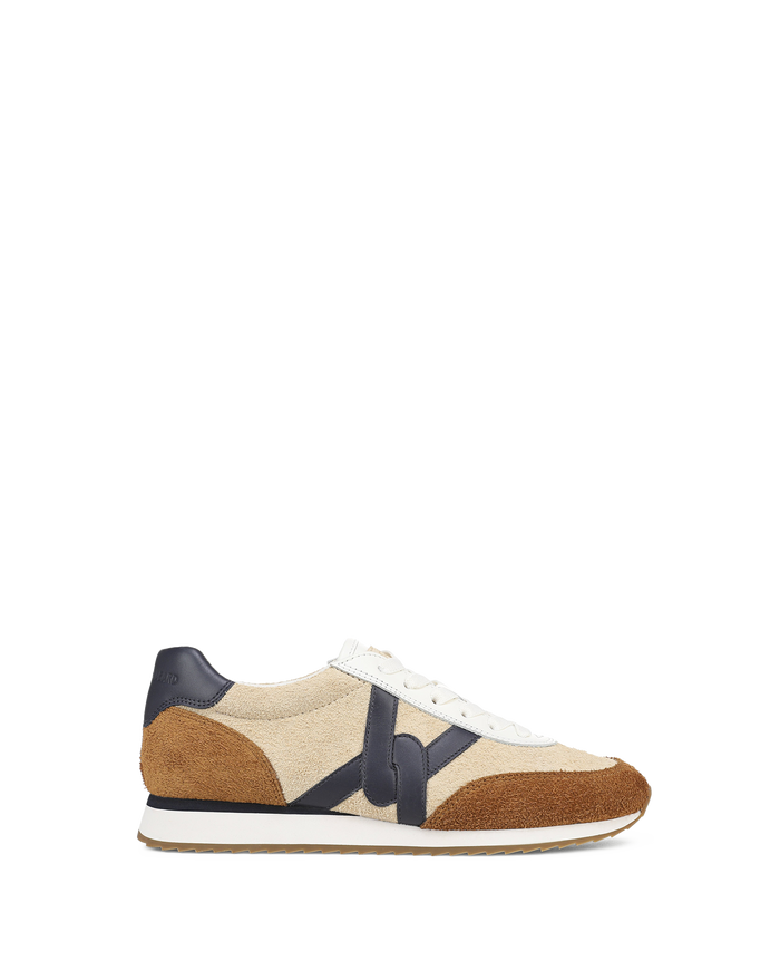 Veronica Beard Beige and brown suede and leather sneaker