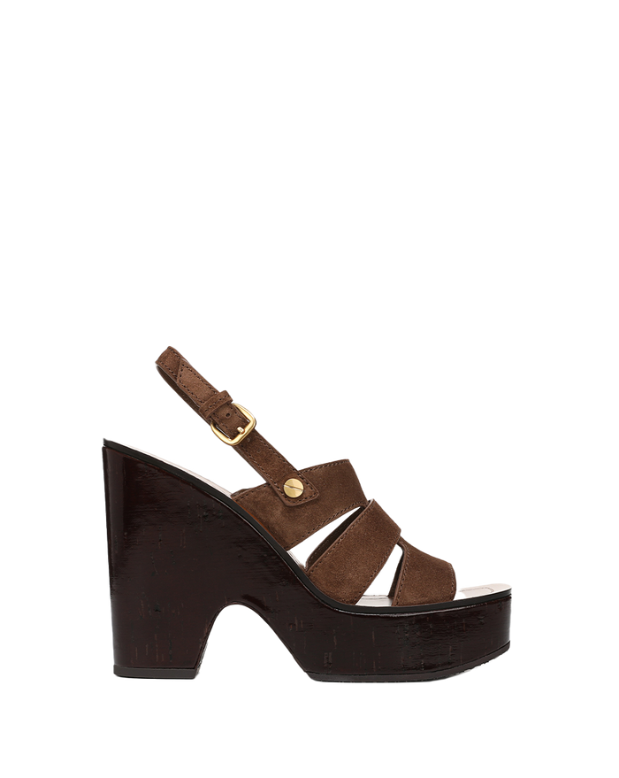 Veronica Beard Peony Suede Platform Sandal - Cedar
