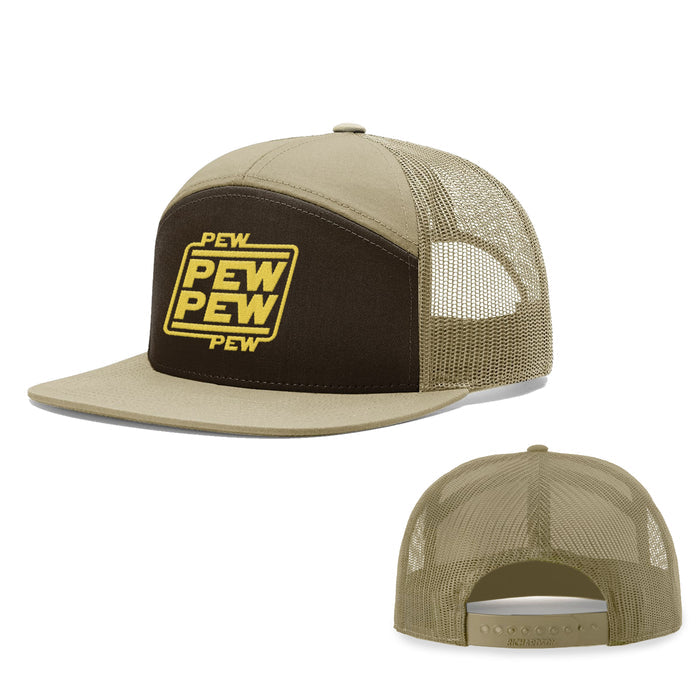 Seven-Panel Trucker Flatbill / Brown and Khaki / One Size