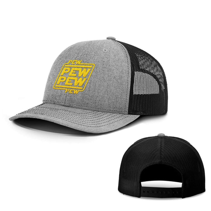 BustedTees.com Snapback / Heather and Black / One Size Pew Pew Hats