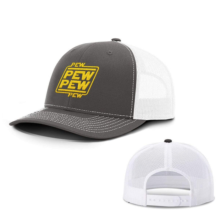 BustedTees.com Snapback / Charcoal and White / One Size Pew Pew Hats