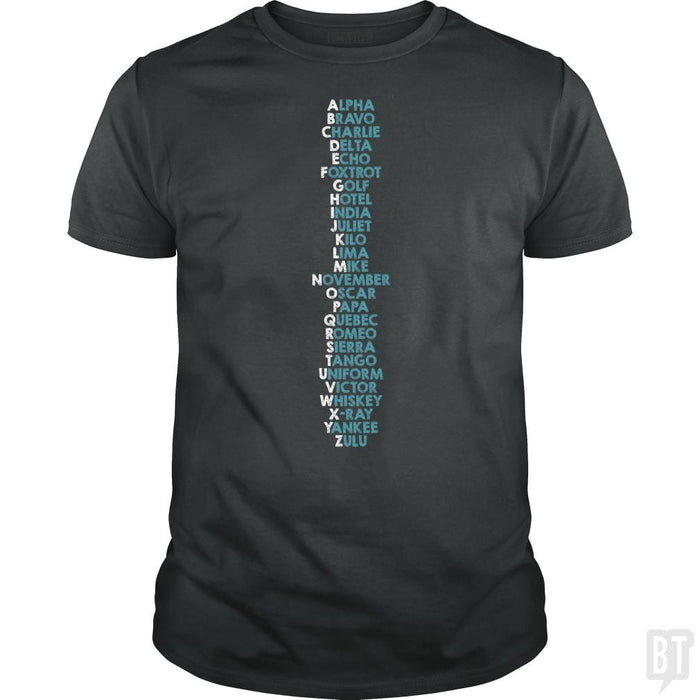 SunFrog-Busted Funky Hippo Classic Guys / Unisex Tee / Dark Heather / S Phonetic Alphabet