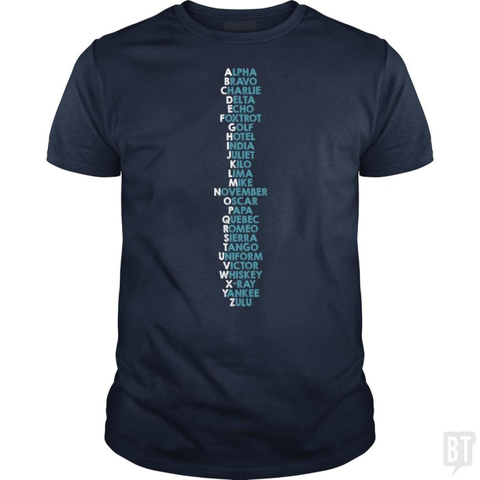 SunFrog-Busted Funky Hippo Classic Guys / Unisex Tee / Navy Blue / S Phonetic Alphabet