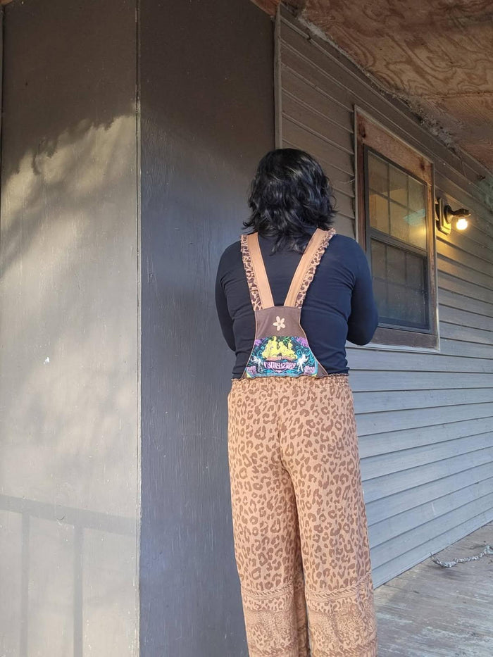 Pink Floyd Leopard Print Overalls | Custom Handcrafted