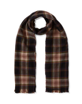 Veronica Beard Plaid Wool Scarf Black Multi