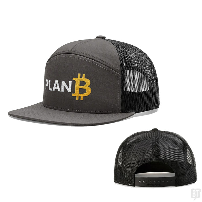 Seven-Panel Trucker Flatbill / Charcoal and Black / One Size