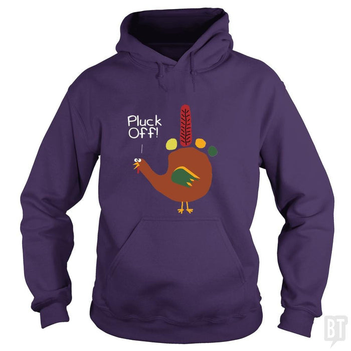 SunFrog-Busted Dwarmuth Hoodie / Purple / S Pluck Off Hand Turkey