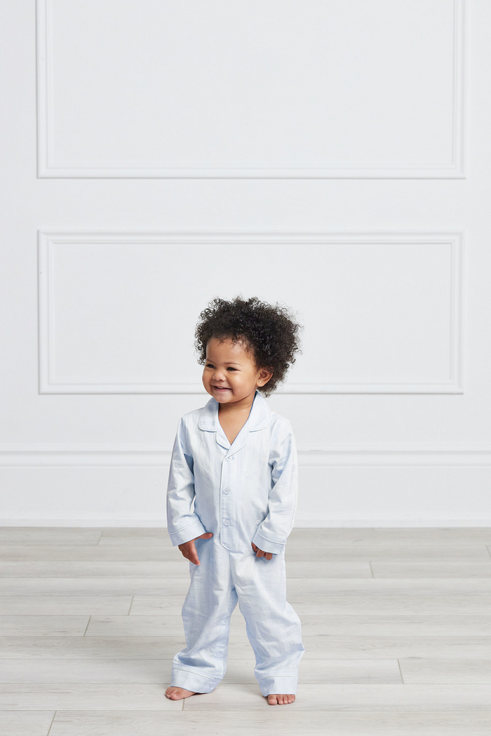 Premium Cotton Infant Romper in Mist Blue