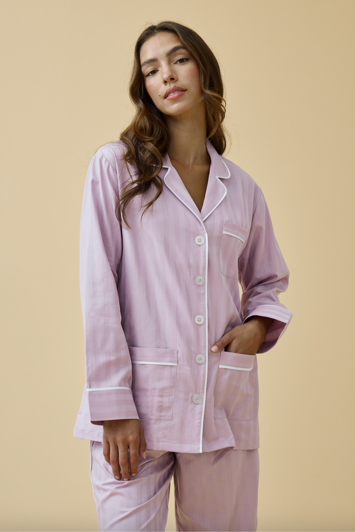 Premium Cotton Pajama Set in Lavender