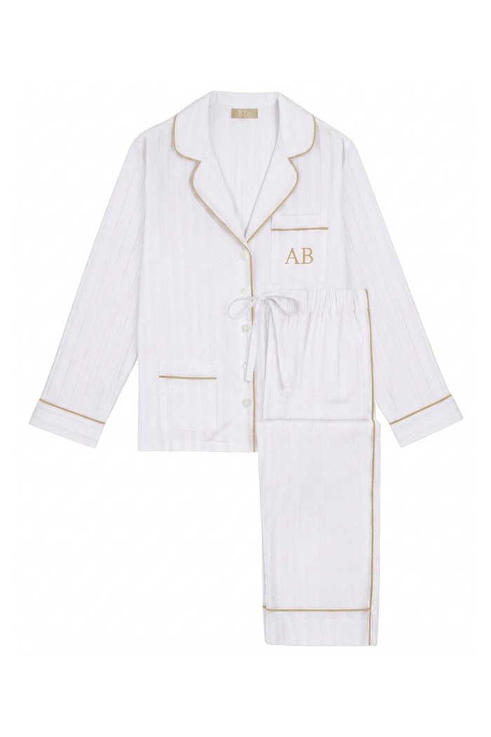 Premium Cotton Pajama Set in Lily White