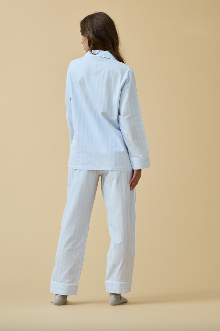 Premium Cotton Pajama Set in Mist Blue