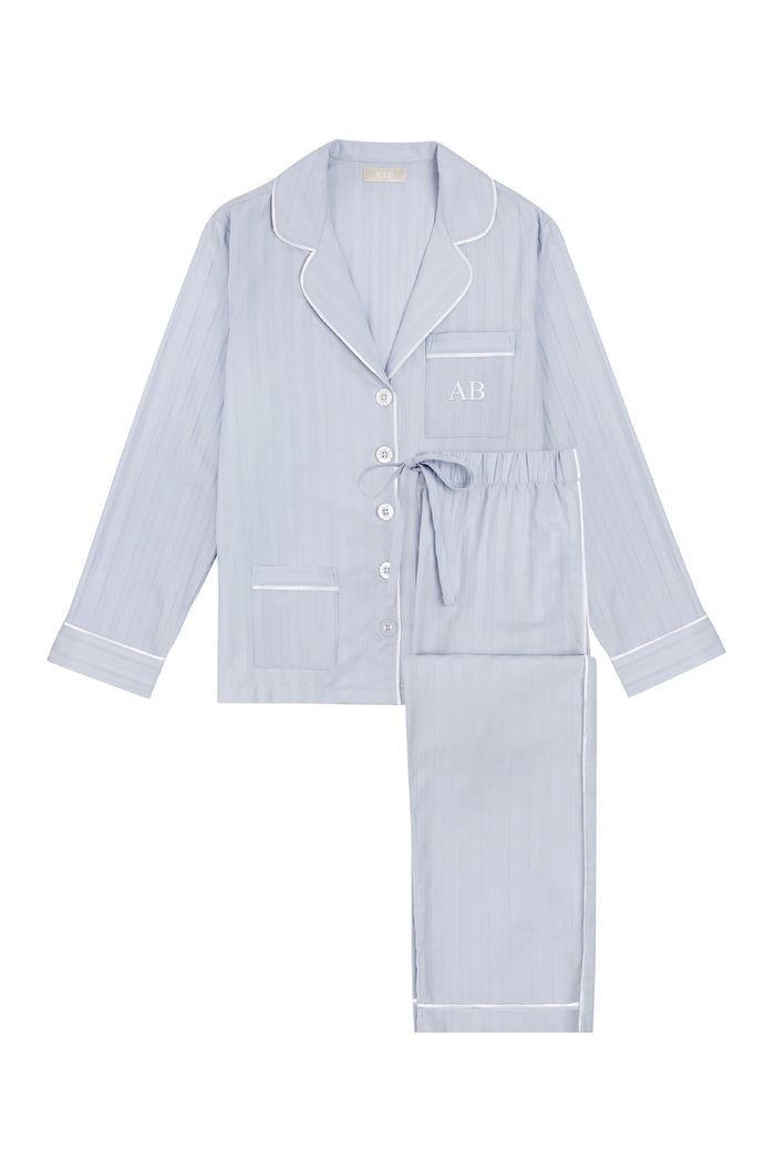 Premium Cotton Pajama Set in Mist Blue