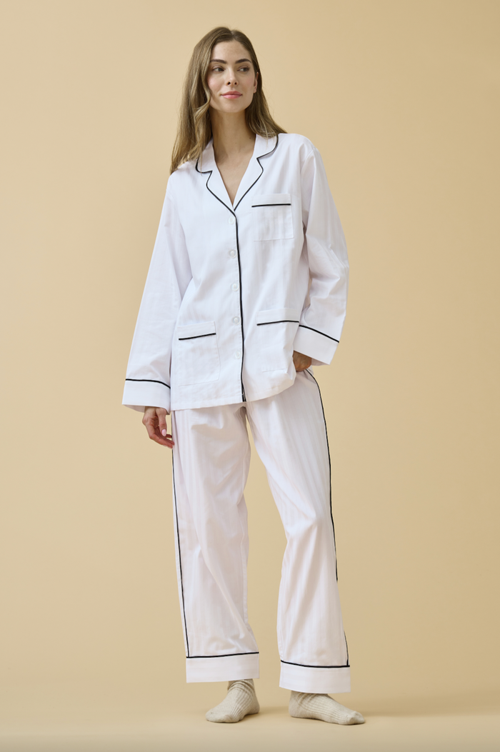 Premium Cotton Pajama Set in Monochrome