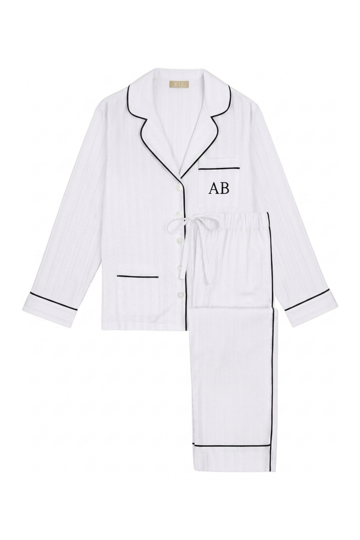 Premium Cotton Pajama Set in Monochrome