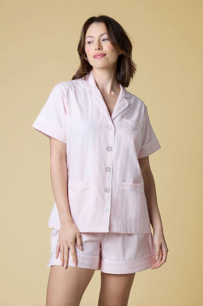 Premium Cotton Short Set in Pink Peony