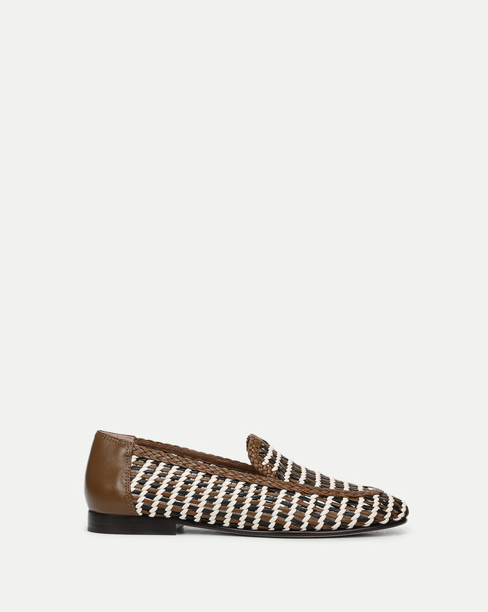 Veronica Beard Prilla Woven Leather Loafer - Brown Multi
