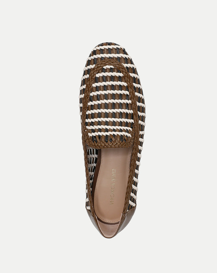 Veronica Beard Prilla Woven Leather Loafer - Brown Multi